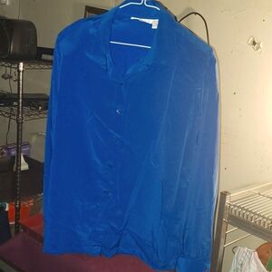 Vintage Regina Porter blue satin blouse